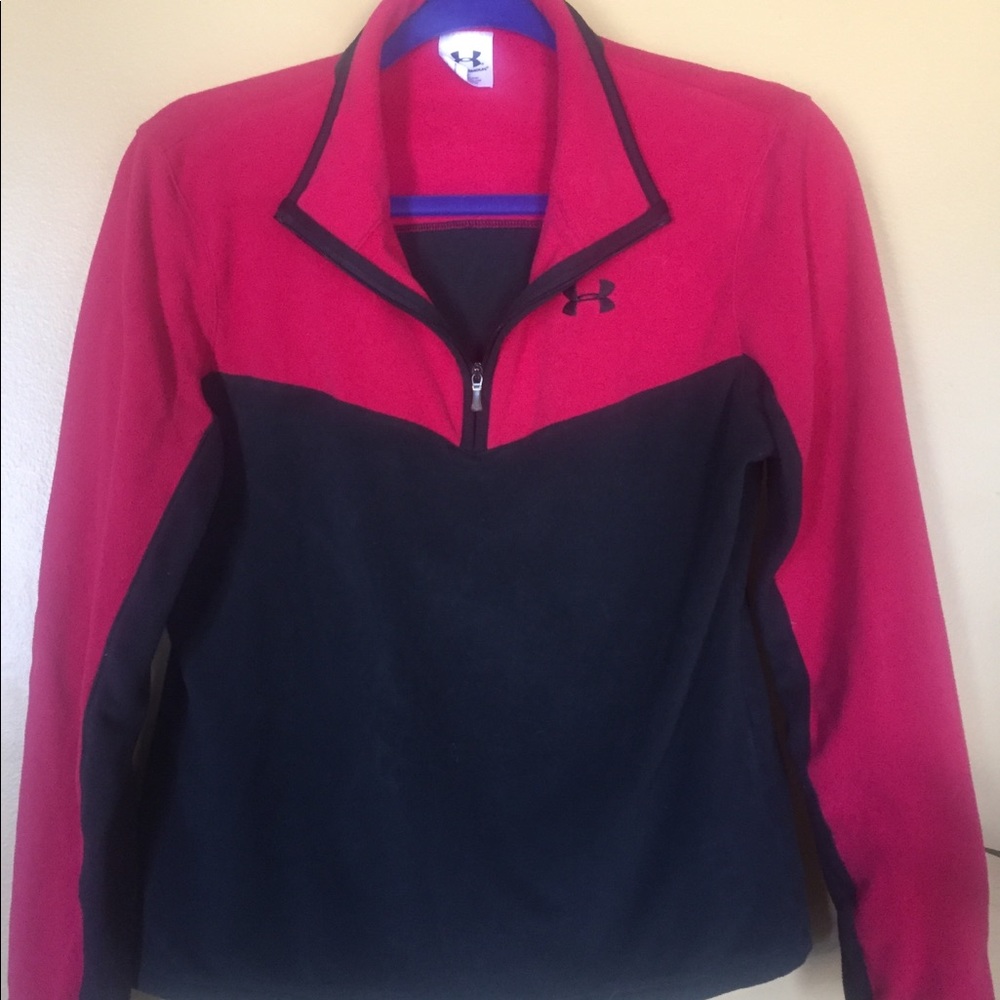 Under Armour fleece top.